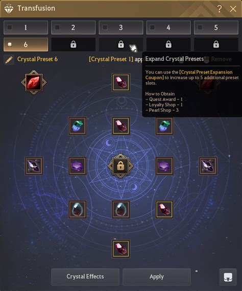 Expansion Crystal Preset & Inventory Slot Guide (Black Desert .